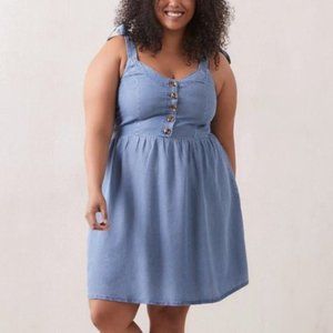 Addition Elle Women Responsible Fit And Flare Tencel Chambray Dress Size 12